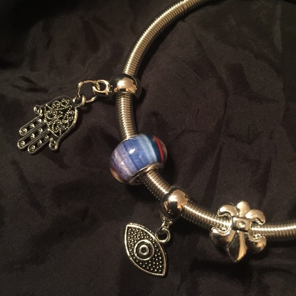 Bangle Charm Silver Bracelets One Size - Picture 6 of 8